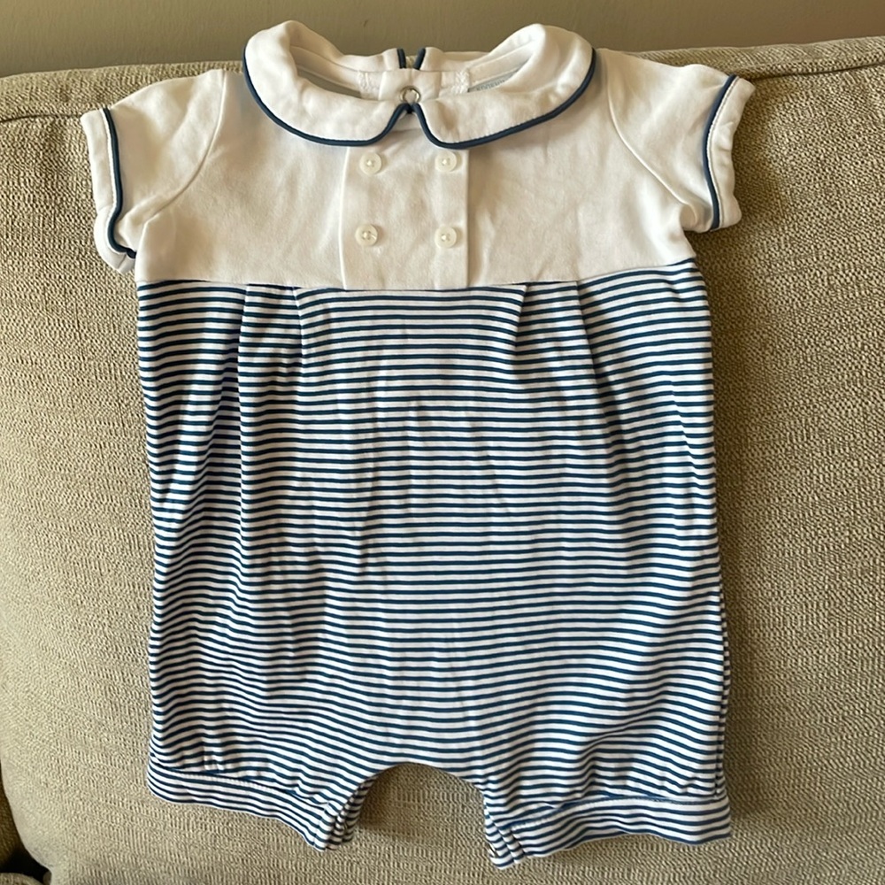 Edgehill Collection 6m romper with snaps on back and crotch